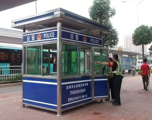 Insulation Outdoor Kiosk Security Guard Booths Easy Assembly , Custom Size