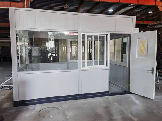 Customized Size Enviroment Friendly Security Sentry Box Guard House with Shaped Steel Rock Wool Board
