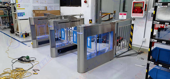 Security Turnstile Gate with 1400x120x1000mm Dimension 55-130CM Lane Width and AC 110~240V Power Supply