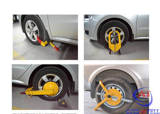 Drill And Pick Resistant wheel locks for cars With 2 Keys , Yellow