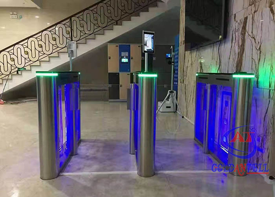 Στενό λόμπι διπλό μηχανών ταχύτητας πυλών περιστροφικών πυλών ταλάντευσης σύστημα ελέγχου προσπέλασης εμποδίων ψηφιακό