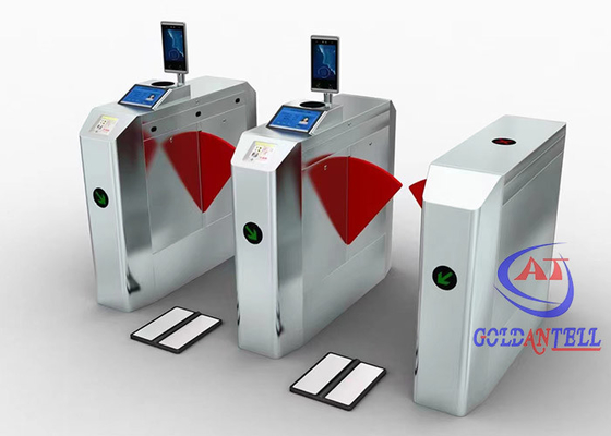 Διπλές υπέρυθρες RFID περιστροφικών πυλών φτερών αυτόματες περιστροφικές πύλες ελέγχου προσπέλασης καρτών πυλών