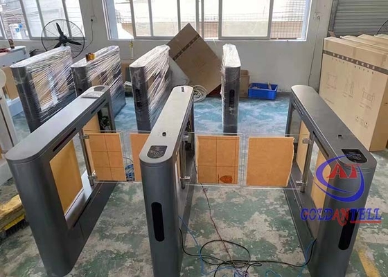 Περιστροφική περιστροφική μηχανή διπλής λωρίδας ελέγχου πρόσβασης από ανοξείδωτο χάλυβα για σούπερ μάρκετ