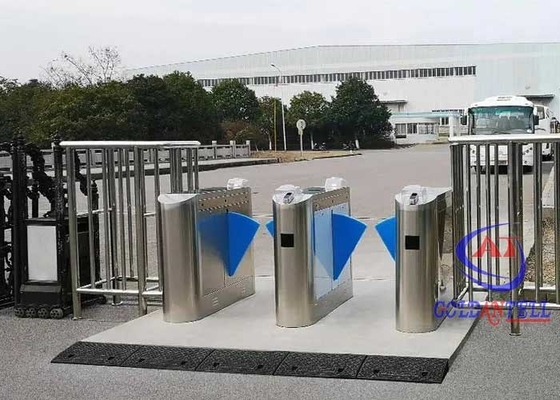 Εξωτερικό 60cm Flap Barrier Turnstile Fingerprint 2 Δρόμους Λύση ελέγχου πρόσβασης