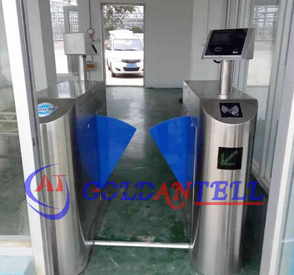 Intelligent Flap Turnstile with RFID Interface 304 Grade Stainless Steel IP54 Protection for 30-40 Persons per Minute