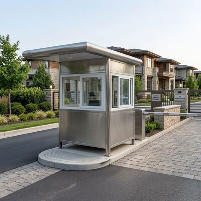 Σύνθετα πάνελ Steel Security Guard House Προσαρμόσιμο Μικτό Βάρος 320KG 550KG Ανάλογα με το μέγεθος Ανθεκτικό στις καιρικές συνθήκες Καταφύγιο ασφαλείας