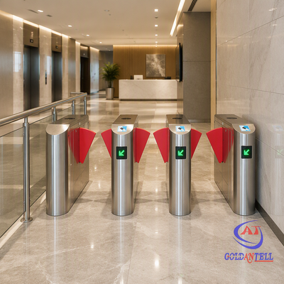 Ρυθμίσιμη ταχύτητα ανοίγματος NFC RFID κάρτα Flap φράχτης γύρισμα περιστροφής Πεζός έλεγχο πρόσβασης